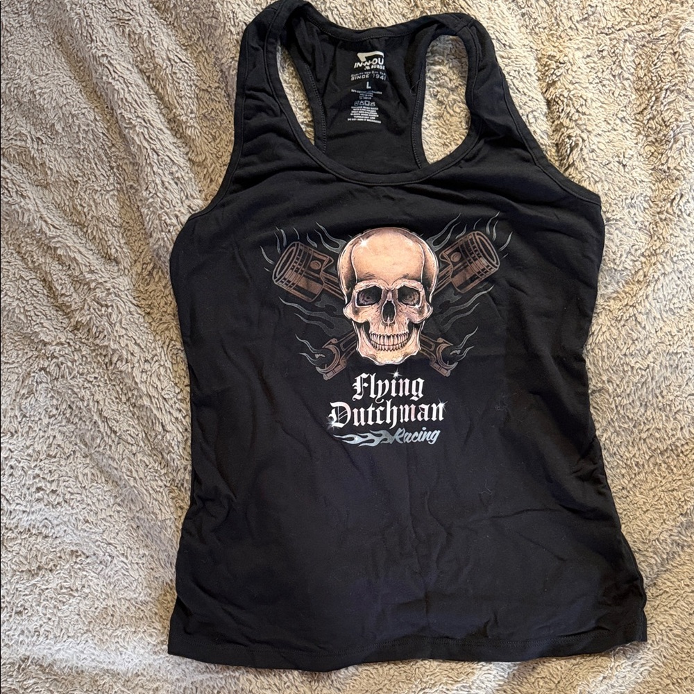 Flying Dutchman Black Skull Graphic Tank Top